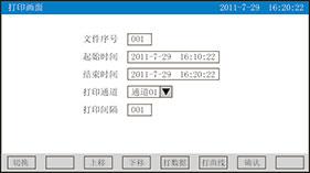藍(lán)屏無(wú)紙記錄儀打印畫面