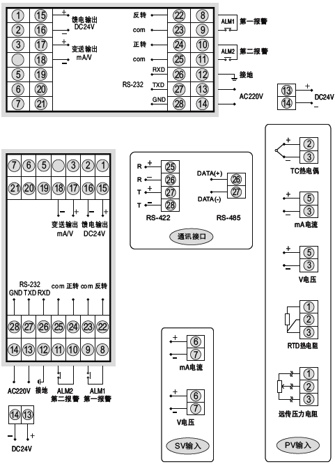 SWP-ND825閥位控制調(diào)節(jié)器接線(xiàn)圖