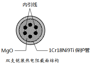 雙支鎧裝熱電阻截面結(jié)構(gòu)