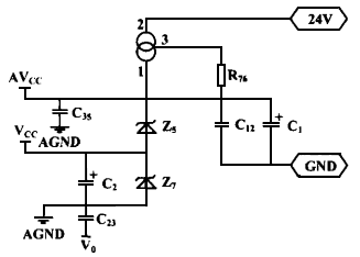 多路溫度遠(yuǎn)傳監(jiān)測儀電源模塊電路