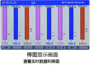 觸摸式無(wú)紙記錄儀棒圖顯示畫(huà)面