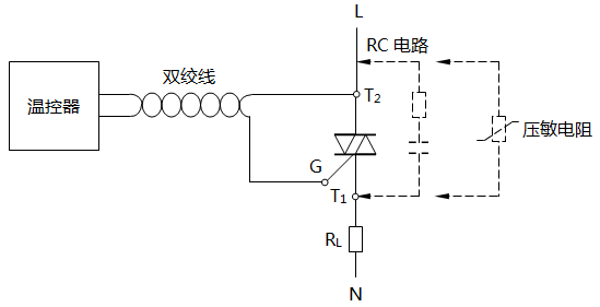 溫控器驅(qū)動晶閘管接線示意圖 溫控器驅(qū)動晶閘管接線示意圖