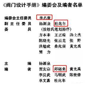 《閥門設(shè)計(jì)手冊(cè)》編者名單