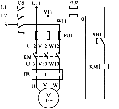 三相異步電動機(jī)的點(diǎn)動控制電路圖